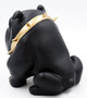 Casa Padrino Luxus Deko Figur Hund Bulldogge mit Halskette Schwarz / Gold H. 55 cm - Kunstharz Deko Skulptur - Wohnzimmer Deko - Luxus Deko Tierfigur