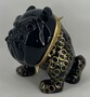 Casa Padrino Luxus Deko Figur Hund Bulldogge Schwarz / Gold 20 cm - Deko Skulptur