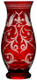 Casa Padrino Luxus Deko Glas Vase Rot / Silber  14 x H. 30 cm - Handgefertigte und handgravierte Blumenvase - Hotel & Restaurant Accessoires - Luxus Qualit�t