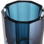 Casa Padrino Luxus Deko Glas Vase Blau  11 x H. 15 cm - Elegante handgefertigte 8-eckige Blumenvase - Deko Accessoires