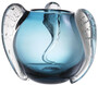Casa Padrino Luxus Deko Glas Vase Blau  23 x H. 24 cm - Elegante mundgeblasene Blumenvase - Luxus Deko Accessoires