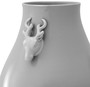 Casa Padrino Luxus Deko Vase Rehkopf Grau  33 x H. 49 cm - Runde Porzellan Blumenvase - Luxus Qualit�t