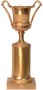 Casa Padrino Barock Bronze Deko Vase mit Sockel Bronzefarben 21,4 x 14,5 x H. 41,9 cm - Pokal - Troph�e - Wohnzimmer Dekoration 