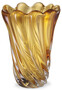 Casa Padrino Luxus Deko Glas Vase Gelb  20,5 x H. 29 cm - Mundgeblasene Blumenvase - Luxus Deko Accessoires