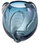 Casa Padrino Luxus Deko Glas Vase Blau  32 x H. 28 cm - Elegante mundgeblasene Blumenvase - Luxus Deko Accessoires