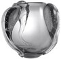 Casa Padrino Luxus Deko Glas Vase Grau  32 x H. 28 cm - Elegante mundgeblasene Blumenvase - Luxus Deko Accessoires