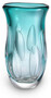 Casa Padrino Luxus Deko Glasvase T�rkis 20 x 13 x H. 30 cm - Elegante Blumenvase aus mundgeblasenem Glas - Deko Accessoires 