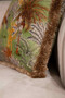 Casa Padrino Luxus Deko Kissen Dschungel Design Gr�n / Mehrfarbig / Braun 45 x 45 cm - Bedrucktes Samt Kissen mit Fransen - Deko Accessoires