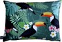 Casa Padrino Luxus Deko Kissen Hawaii Tropical Mehrfarbig 35 x 55 cm - Feinster Samtstoff - Luxus Qualit�t 