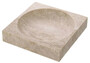Casa Padrino Luxus Schale Beige 25 x 25 x H. 5 cm - Moderne Deko Schale aus hochwertigem Travertin Naturstein - Hotel & Restaurant Deko Accessoires - Luxus Qualit�t