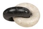 Casa Padrino Luxus Deko Objekt 21 x 17 x H. 11 cm - Ketten Objekt aus Onyx und schwarzem Marmor - Luxus Deko Accessoires