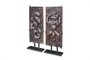 Casa Padrino Luxus Deko Objekt Braun 47 x 16,5 x H. 121 cm - 2er Set geschnitzte Deko T�ren aus Holz im Finish Pampas Nut - Luxus Deko Accessoires