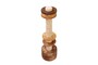 Casa Padrino Luxus Deko Objekt Cremewei� / Braun  12,1 x H. 42,5 cm - Skulptur Strata aus Kunstharz und Sand - Luxus Deko Accessoires
