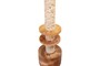 Casa Padrino Luxus Deko Objekt Cremewei� / Braun  12,1 x H. 42,5 cm - Skulptur Strata aus Kunstharz und Sand - Luxus Deko Accessoires
