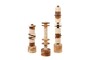 Casa Padrino Luxus Deko Objekt Cremewei� / Braun  12,1 x H. 42,5 cm - Skulptur Strata aus Kunstharz und Sand - Luxus Deko Accessoires