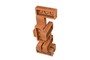Casa Padrino Luxus Deko Objekt Naturfarben 30 x 22 x H. 61 cm - Skulpturales Objekt aus Terrakotta-Ziegeln und unbehandeltem Messing - Luxus Deko Accessoires