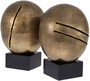 Casa Padrino Luxus Deko Objekte Set Vintage Messingfarben / Schwarz  20 x H. 32 cm - B�ro Deko - Schreibtisch Deko - Wohnzimmer Deko - Luxus Kollektion