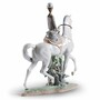 Casa Padrino Luxus Deko Porzellan Skulptur Frau auf Pferd H. 45 cm - Handgefertigt