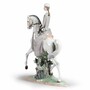 Casa Padrino Luxus Deko Porzellan Skulptur Frau auf Pferd H. 45 cm - Handgefertigt
