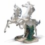 Casa Padrino Luxus Deko Porzellan Skulptur Pferde H. 53 cm - Handgefertigt