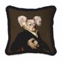 Casa Padrino Luxus Deko Samt Kissen Sir Koala B�r Braun / Schwarz 45 x 45 cm