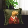Casa Padrino Luxus Deko Samt Kissen Gentleman Kamel Gr�n 45 x 45 cm