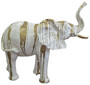 Casa Padrino Luxus Deko Skulptur Elefant Wei� / Gold 160 x 66 x H. 160 cm - Gro�e Deko Figur - XXL Deko Skulptur - XXL Deko Figur - Garten Deko - Luxus Deko XXL Figuren 