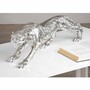 Casa Padrino Deko Skulptur Gepard Silber 80 cm - Deko Accessoires