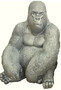 Casa Padrino Luxus Deko Skulptur Gorilla Affe Silber H. 75 cm - Wetterbest�ndige Gartendeko Figur - Deko Figur - Deko Tierfigur - Garten Deko - Luxus Deko Accessoires 