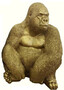 Casa Padrino Luxus Deko Skulptur Gorilla Affe Gold H. 75 cm - Wetterbest�ndige Gartendeko Figur - Deko Figur - Deko Tierfigur - Garten Deko - Luxus Deko Accessoires 