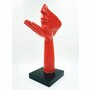Casa Padrino Deko Skulptur Rot / Schwarz H. 50 cm - Wohnzimmer Deko