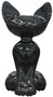 Casa Padrino Luxus Deko Skulptur Katze Schwarz H. 130 cm - Gro�e Deko Figur - XXL Deko Skulptur - XXL Deko Figur - XXL Tierfigur - Wohnzimmer Deko - Garten Deko - Luxus Deko XXL Figuren 