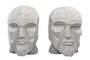 Casa Padrino Luxus Deko Skulptur Kopf Sandfarben 39 x 39 x H. 63 cm - Monumentaler Kopf aus massivem Sandstein - Luxus Deko Accessoires