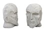 Casa Padrino Luxus Deko Skulptur Kopf Sandfarben 39 x 39 x H. 63 cm - Monumentaler Kopf aus massivem Sandstein - Luxus Deko Accessoires