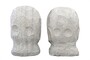 Casa Padrino Luxus Deko Skulptur Kopf Sandfarben 39 x 39 x H. 63 cm - Monumentaler Kopf aus massivem Sandstein - Luxus Deko Accessoires