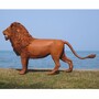 Casa Padrino Luxus Deko Skulptur L�we Rost 218 cm - Lebensgro�e Stahl Skulptur - Garten Deko Figur - Garten Metall Skulpturen