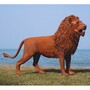 Casa Padrino Luxus Deko Skulptur L�we Rost 218 cm - Lebensgro�e Stahl Skulptur - Garten Deko Figur - Garten Metall Skulpturen