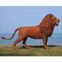 Casa Padrino Luxus Deko Skulptur L�we Rost 218 cm - Lebensgro�e Stahl Skulptur - Garten Deko Figur - Garten Metall Skulpturen