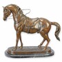 Casa Padrino Luxus Deko Skulptur Pferd Braun / Schwarz 55 cm - Bronze Deko Figur 