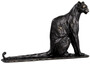 Casa Padrino Luxus Deko Skulptur Panther 37 x 10 x H. 24 cm - Bronze Deko Skulptur - Bronze Deko Figur - Schreibtisch Deko - Wohnzimmer Deko - Luxus Qualit�t