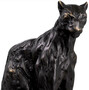 Casa Padrino Luxus Deko Skulptur Panther 37 x 10 x H. 24 cm - Bronze Deko Skulptur - Bronze Deko Figur - Schreibtisch Deko - Wohnzimmer Deko - Luxus Qualit�t