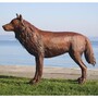 Casa Padrino Luxus Deko Skulptur Wolf Rost 142 cm - Lebensgro�e Stahl Skulptur - Garten Deko Figur - Garten Metall Skulpturen