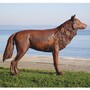 Casa Padrino Luxus Deko Skulptur Wolf Rost 142 cm - Lebensgro�e Stahl Skulptur - Garten Deko Figur - Garten Metall Skulpturen
