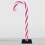 Casa Padrino XXL Deko Zuckerstange Wei� / Pink / Schwarz H. 235 cm - Weihnachts Dekoration 