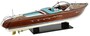 Casa Padrino Luxus Deko Speedboot mit Massivholz St�nder 87 cm - Handgefertigtes Deko Boot - Holzboot - Modellboot - Rennboot - Deko Accessoires