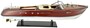 Casa Padrino Luxus Deko Speedboot mit Massivholz St�nder 87 x H. 26 cm - Handgefertigtes Deko Boot - Holzboot - Modellboot - Rennboot