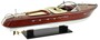 Casa Padrino Luxus Deko Speedboot mit Massivholz St�nder 87 x H. 26 cm - Handgefertigtes Deko Boot - Holzboot - Modellboot - Rennboot