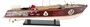 Casa Padrino Luxus Deko Speedboot mit Massivholz St�nder 87 cm - Handgefertigtes Deko Boot - Holzboot - Modellboot - Rennboot - Deko Accessoires