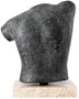 Casa Padrino Luxus Deko Torso Skulptur Antik Bronze / Beige 38 x 23 x H. 48 cm - Metall Deko Figur mit Marmorsockel - Wohnzimmer Deko - Schreibtisch Deko - B�ro Deko - Deko Accessoires