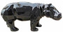 Casa Padrino Luxus Dekofigur Nilpferd Schwarz 80 x H. 38 cm - Wohnzimmer Deko Skulptur - Gartendeko Skulptur - Wetterbest�ndige Tierfigur 
